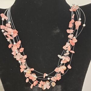 Elegant Pink Beaded Necklace